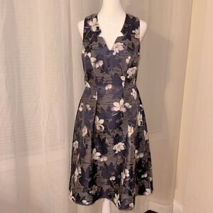 Eva 8 Rovie Magnolia White Purple Textured Formal A Line Sleeveless Dress